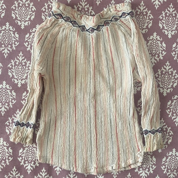 Peek boho cotton stripped top blouse sz 2T - Picture 6 of 6